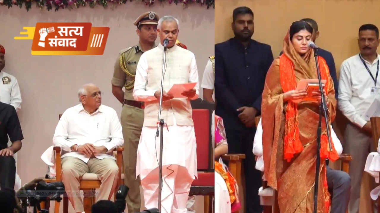 Gujarat cabinet reshuffle 2025 , rivaba jadeja minister , Harsh Sanghavi , Bhupendra Patel cabinet expansion , Gujrat Politics